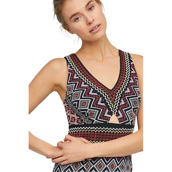 Anthropologie Akemi + Kin Women's Multicolor Embroidered Midi Dress Size 6 - Picture 2 of 11